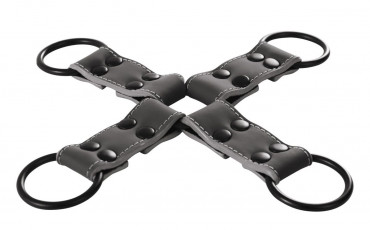 Черная крестообразная связка Bondage Hogtie