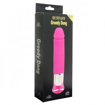 Ярко-розовый перезаряжаемый вибратор Ecstasy Deluxe Greedy Dong - 19,5 см.