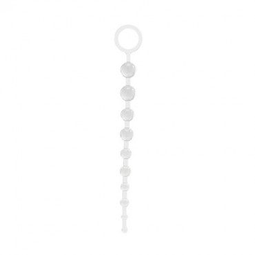 Прозрачная анальная цепочка с колечком Jammy Jelly Anal 10 Beads Crystal - 32 см.
