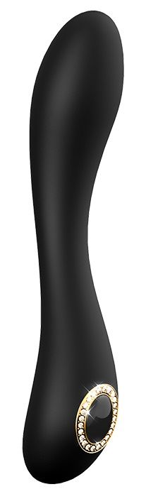 Черный вибратор для точки G Natasha - 20 см.