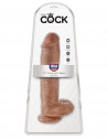 Фаллоимитатор-мулат на присоске 11" Cock with Balls - 28 см.