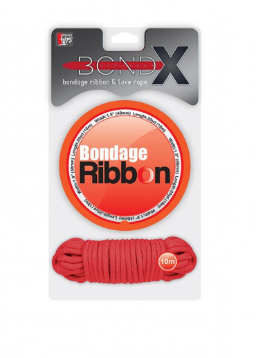 Набор для фиксации Bondx Bondage Ribbon & Love Rope: красная лента и веревка
