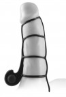 Чёрная вибронасадка Beginners Silicone Power Cage - 12 см.