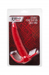 Красная насадка на пенис для двойного проникновения Black&Red - 16,5 см.