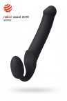 Черный безремневой страпон Silicone Bendable Strap-On XL