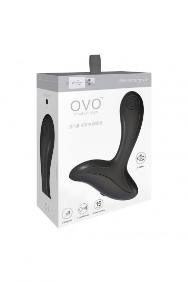 Чёрный стимулятор простаты с вибрацией Ovo Q1