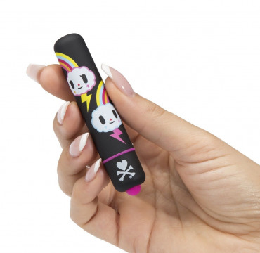 Чёрная вибропуля с тучками Mini Bullet Vibrator Black Storm Clouds