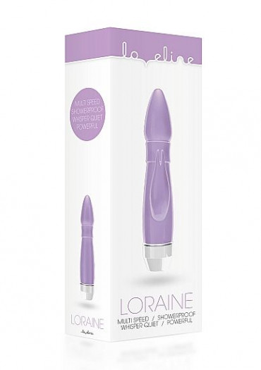 Фиолетовый вибратор Loraine со стимулятором клитора - 16,2 см.