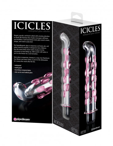 Стеклянный вибростимулятор Icicles №19 - 17,8 см.