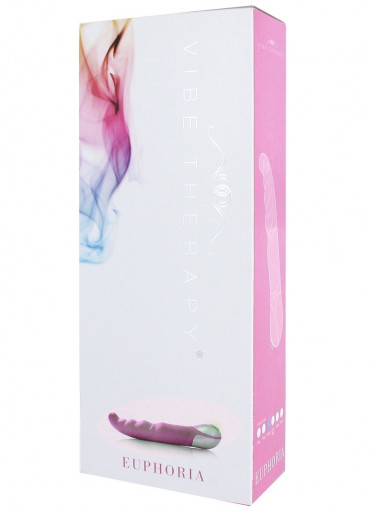 Розовый вибратор Euphoria с чуть загнутым рельефным кончиком - 23 см.